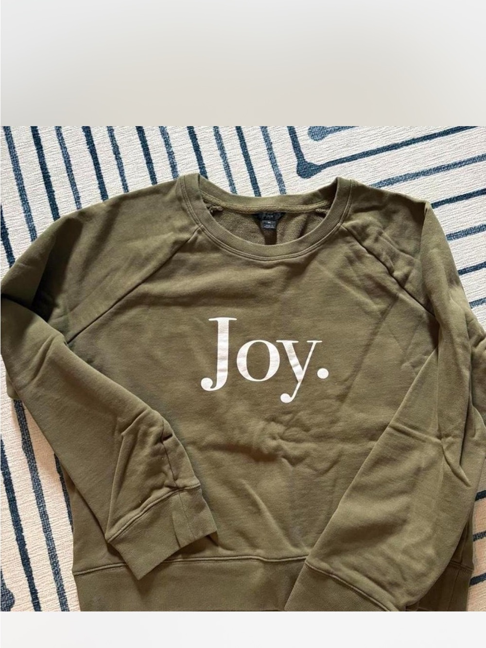 J. Crew Olive Green "Joy." Crewneck Sweatshirt